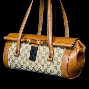 GUCCI Bamboo 1947 Bullet GG Canvas - Brown